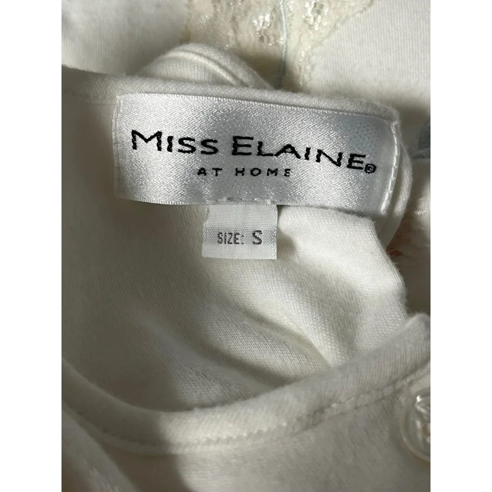 Vintage Miss Elaine Cuddleknit Cream Soft Brushed Nightgown Size Small NWT
